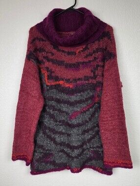 Free People $228 Alpaca Small Red Long Sleeve Sweater